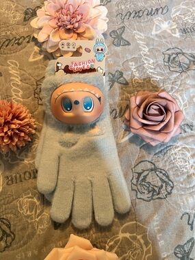 Blue Labubu Gloves
